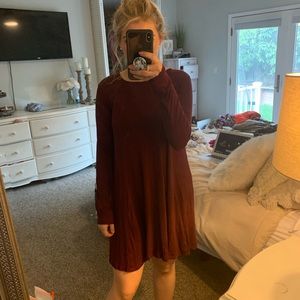 Maroon long sleeved dress
